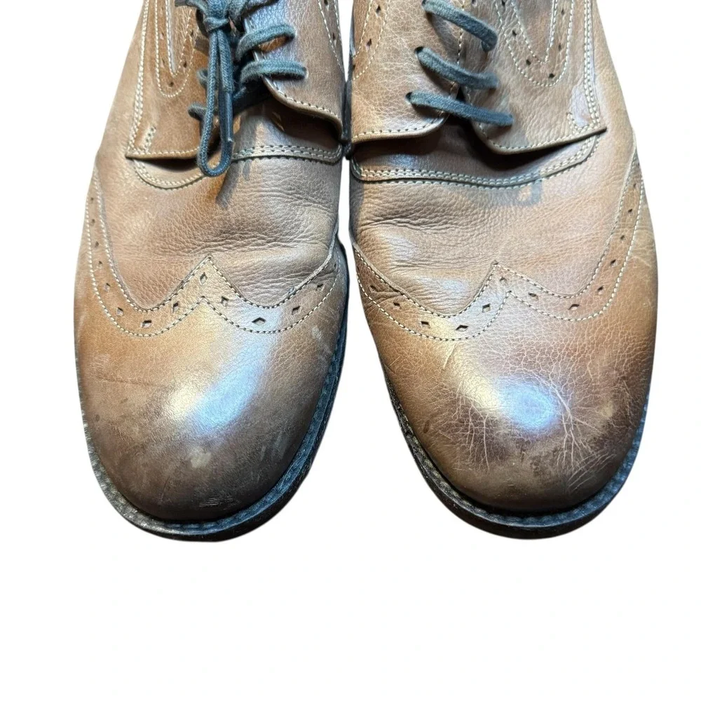 Steve Madden Higgdens Shoes Mens Size 13 Brown Leather Wingtip‎ Oxford Dress
